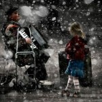 Magical accordian and child Magical accordian and child